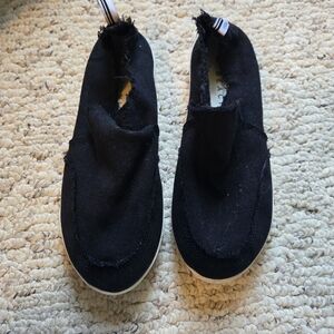 Vionic Black Slip-On Canvas Sneakers with White Sole